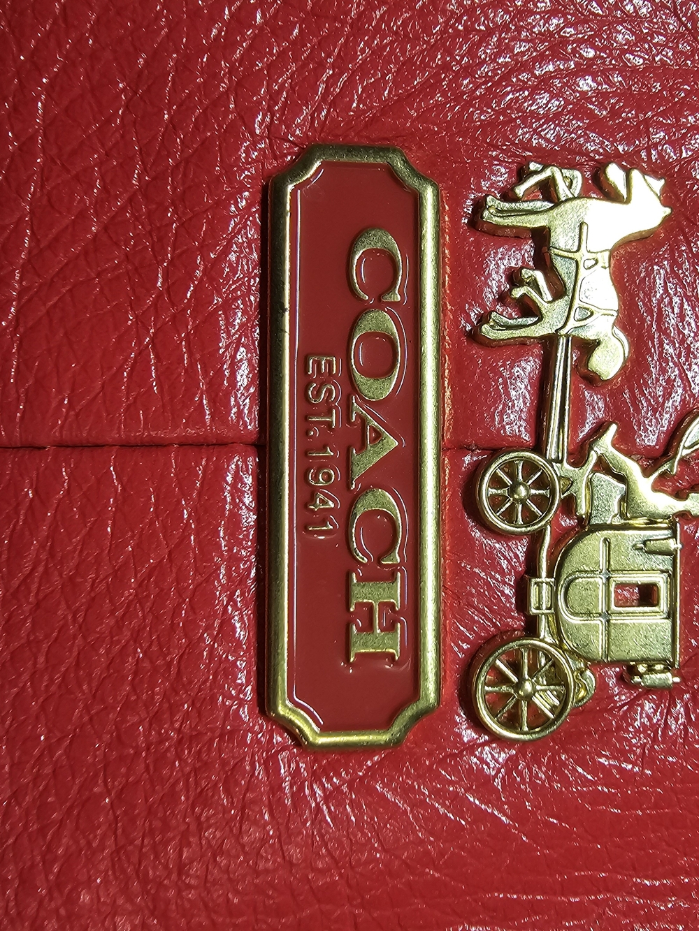 Coach Red Leather Hobo Bag with Gold Hardware - Picture 8 of 8